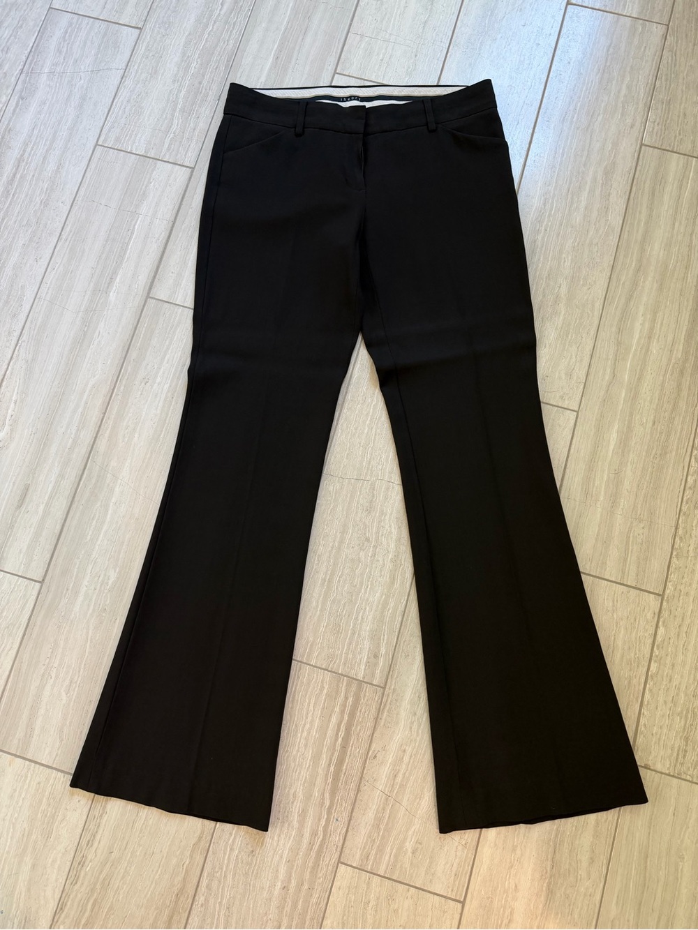 Theory Black Boot-Cut Dress Pants, size 2